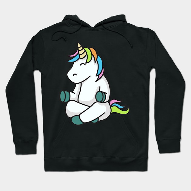 Yoga Unicorn T-Shirt Meditation And Fitness Lover Tee Hoodie by Franja